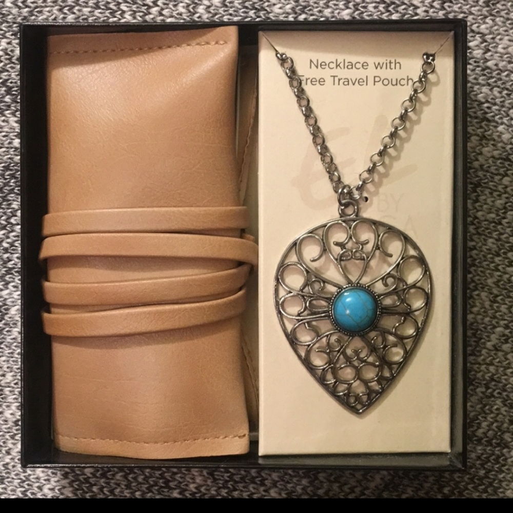 Turquoise and Silver Necklace in box